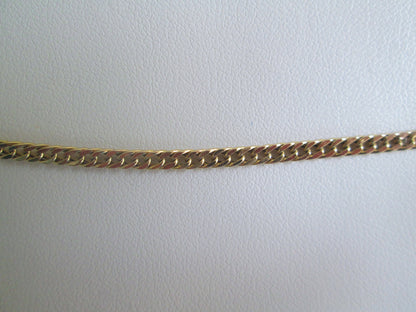 18ct Solid Gold Cuban Curb Chain Anklet Bracelet 10.1" Fine Link Yellow Gold