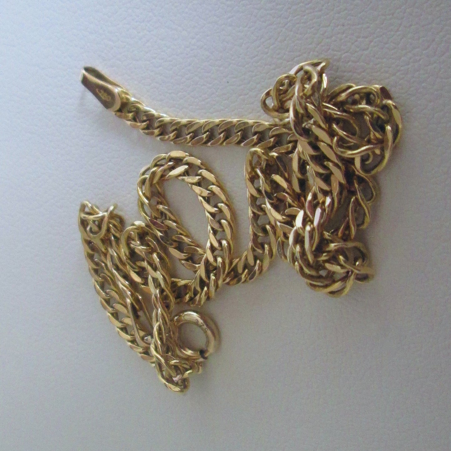 18ct Solid Gold Cuban Curb Chain Anklet Bracelet 10.1" Fine Link Yellow Gold