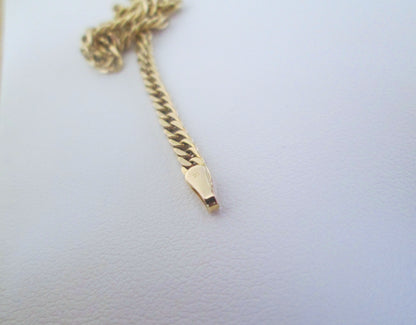 18ct Solid Gold Cuban Curb Chain Anklet Bracelet 10.1" Fine Link Yellow Gold