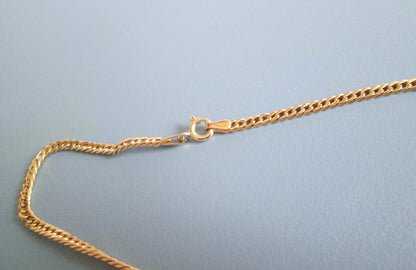 18ct Solid Gold Cuban Curb Chain Anklet Bracelet 10.1" Fine Link Yellow Gold
