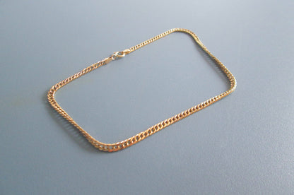 18ct Solid Gold Cuban Curb Chain Anklet Bracelet 10.1" Fine Link Yellow Gold