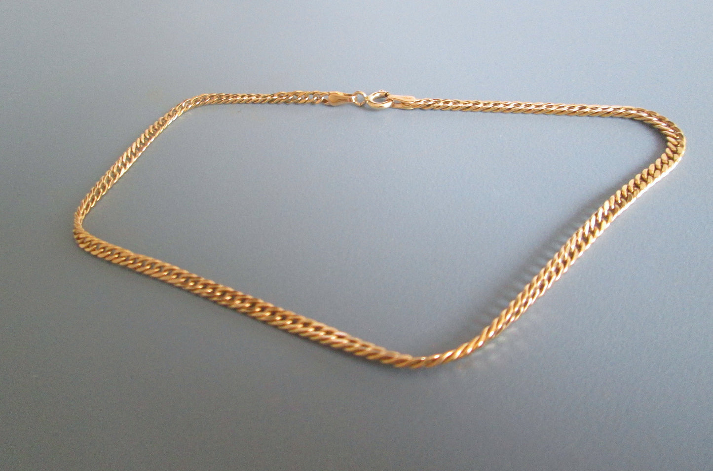 18ct Solid Gold Cuban Curb Chain Anklet Bracelet 10.1" Fine Link Yellow Gold