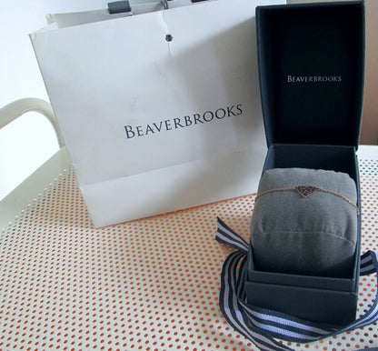 Beaverbrooks Fine 9ct Solid Rose Gold Diamond Motif Geometric Diamond Bracelet