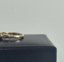 Load and play video in Gallery viewer, 9ct Yellow Gold Bezel Set Sapphire &amp; Diamond Trilogy Ring
