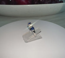 Load and play video in Gallery viewer, Platinum 1.25ct Brilliant Cut Diamond &amp; Sapphire Tension Set Eternity Ring
