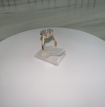 Load and play video in Gallery viewer, 18ct Yellow Gold &amp; Platinum .85ct Old Cut Diamond Daisy Cluster Ring
