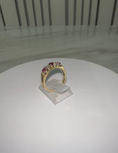 Load and play video in Gallery viewer, 1970&#39;s 18ct Yellow Gold Ruby &amp; Brilliant Cut Diamond Eternity Ring
