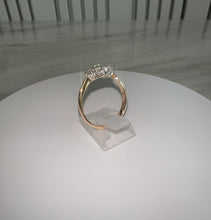 Load and play video in Gallery viewer, 22ct Yellow Gold Old Mine Cut Diamond Trilogy Engagment Ring
