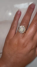Load and play video in Gallery viewer, 18ct Heavy Yellow Gold Solid Opal &amp; Diamond Halo Cluster Ring
