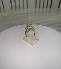 Load and play video in Gallery viewer, 18ct Yellow Gold 1.10ct Old Mine Cut Diamond Trilogy Ring
