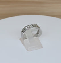 Load and play video in Gallery viewer, 9ct White Gold Pave Set Half Eternity Diamond Wedding Band Ring
