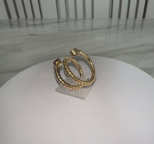 Load and play video in Gallery viewer, 18ct Yellow Gold Ruby Sapphire &amp; Diamond Spiral Snake Flexible Ring
