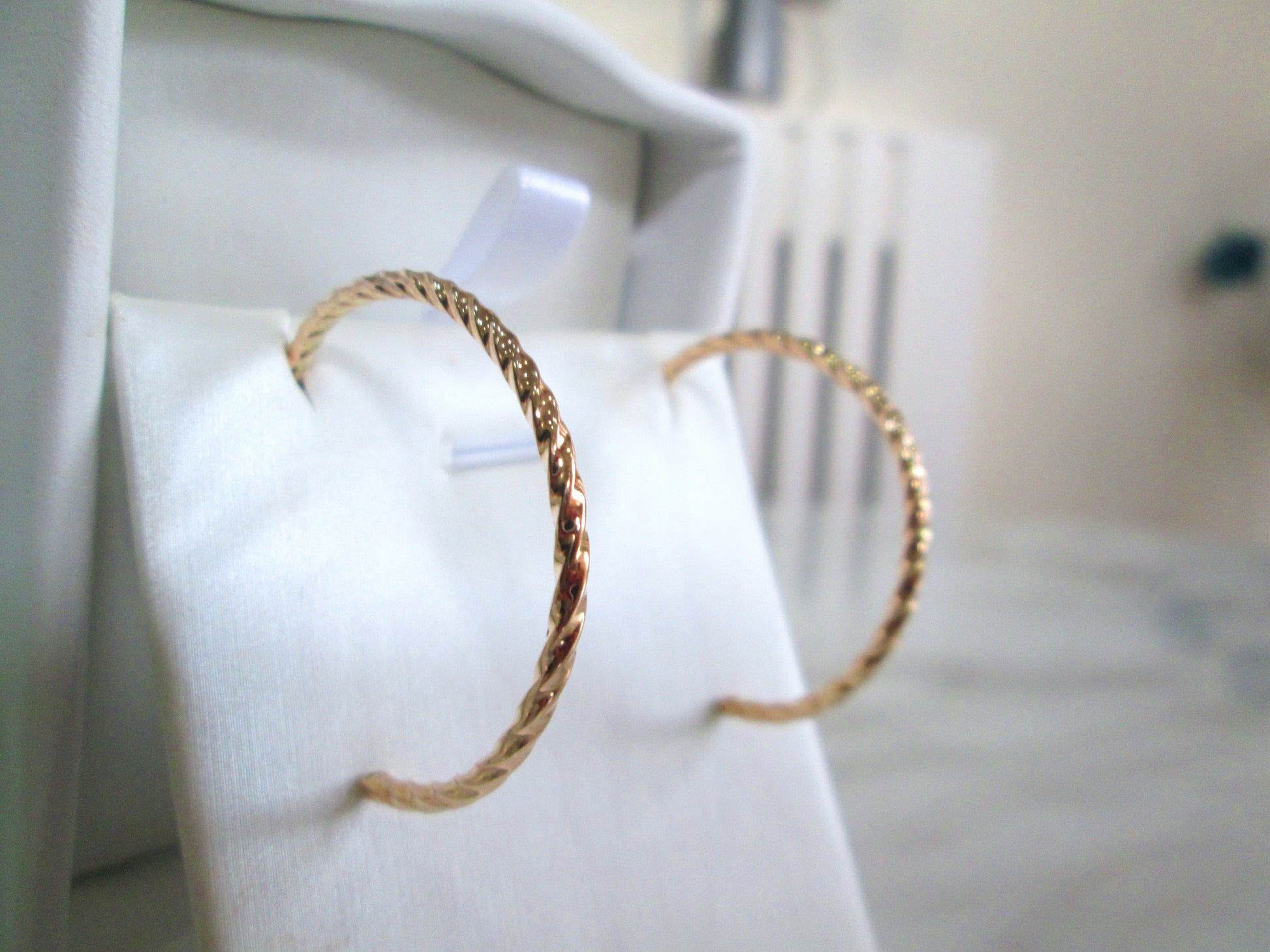 14ct Solid Yellow Gold Large Hoop Earrings 18ct Butterfly Backs 7.13 Grams 14k - It's Vintage Darling