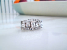 Load image into Gallery viewer, Platinum Large 2.00ct Old Rose Cut Diamond Cluster Boat Ring - It&#39;s Vintage Darling
