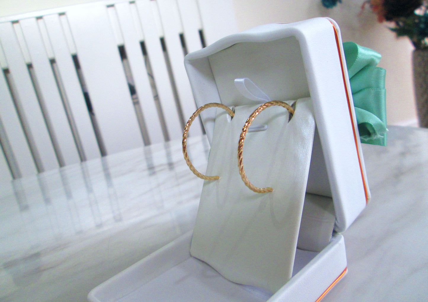 14ct Solid Yellow Gold Large Hoop Earrings 18ct Butterfly Backs 7.13 Grams 14k - It's Vintage Darling