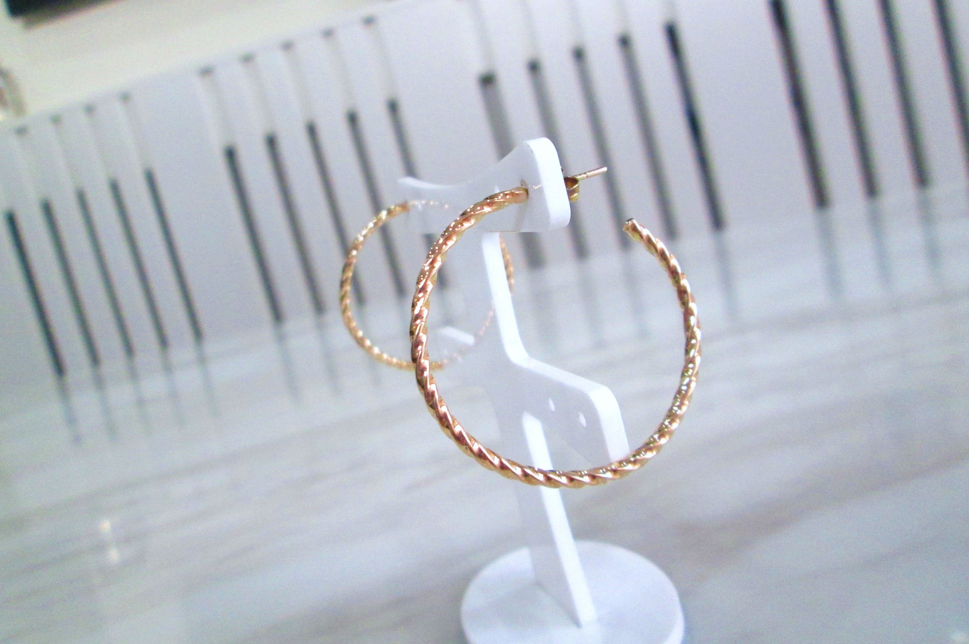 14ct Solid Yellow Gold Large Hoop Earrings 18ct Butterfly Backs 7.13 Grams 14k - It's Vintage Darling